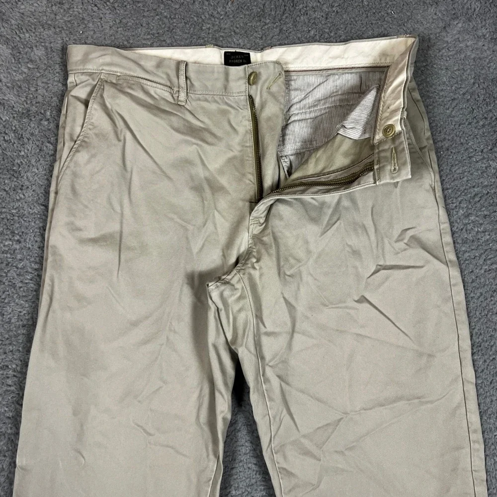 J Crew Chino Pants Mens 35x32 Broken In Khaki‎ Chino Cotton Casual Formal 1040